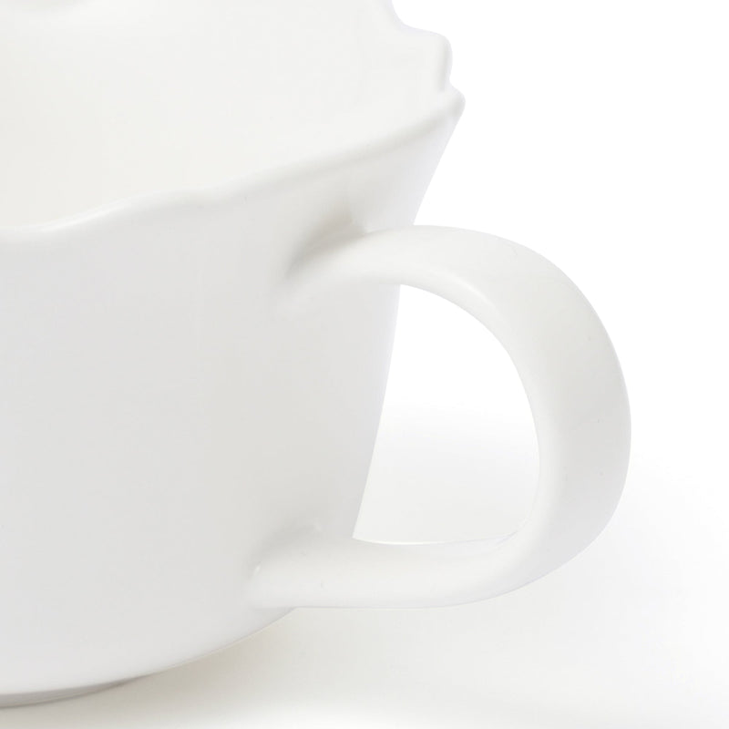 Flower Rim Soup Cup Ivory