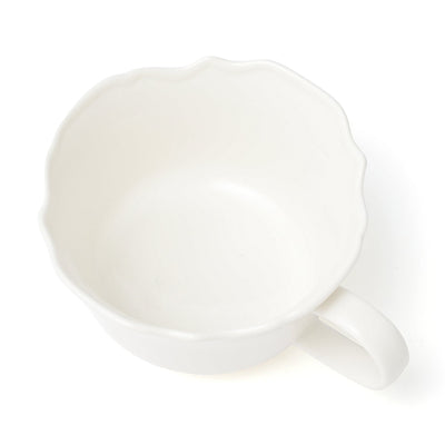 Flower Rim Soup Cup Ivory