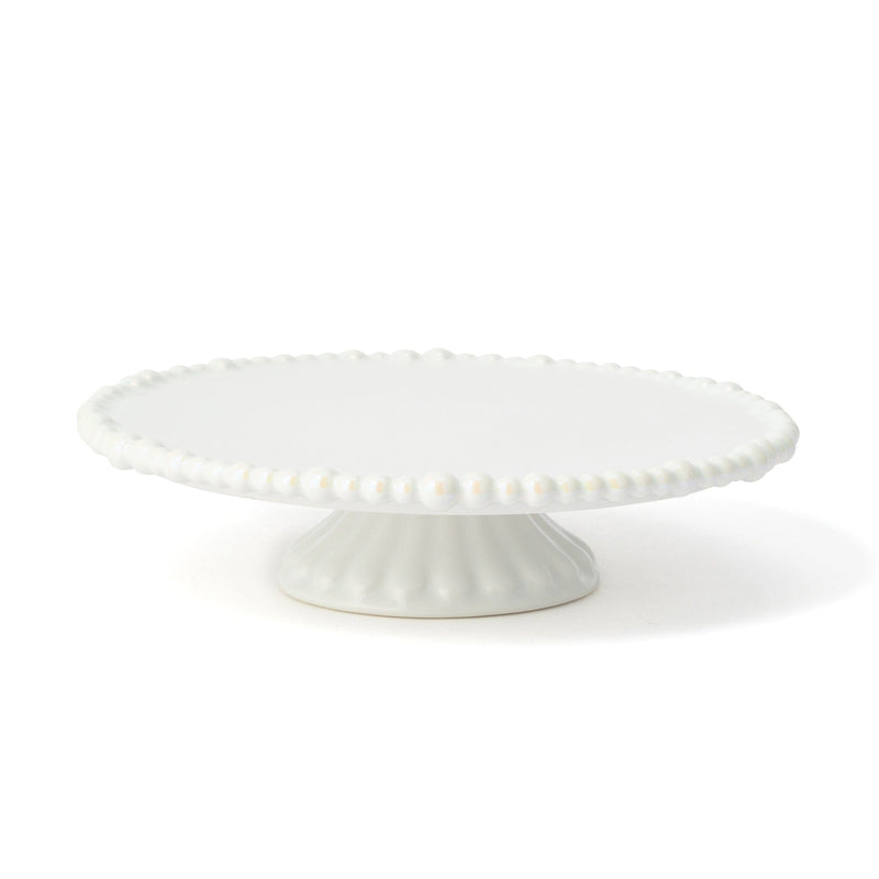 Pearl Cake Stand 1 Tier White