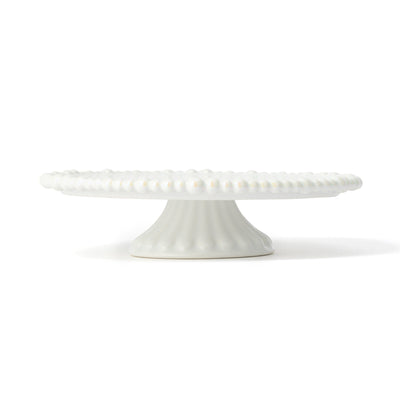 Pearl Cake Stand 1 Tier White