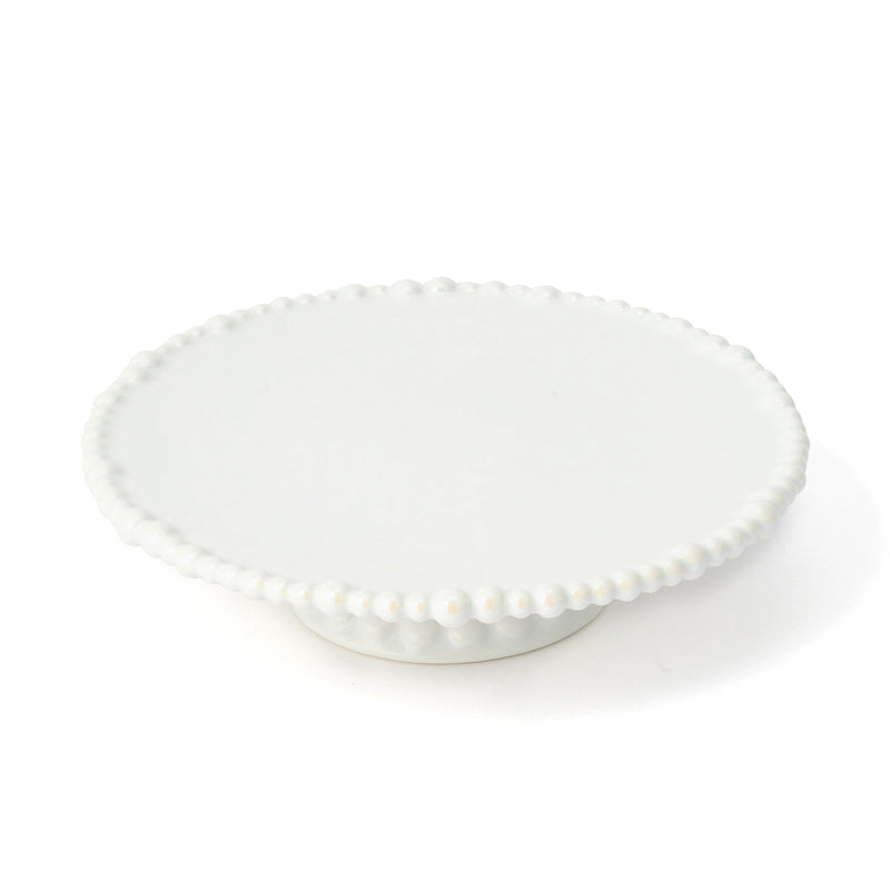 Pearl Cake Stand 1 Tier White