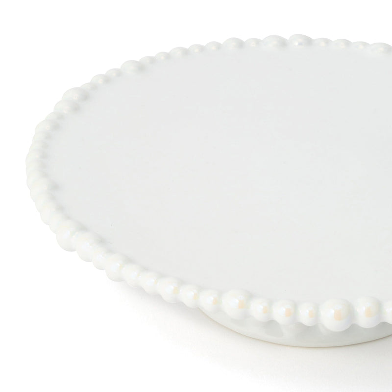 Pearl Cake Stand 1 Tier White