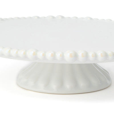Pearl Cake Stand 1 Tier White