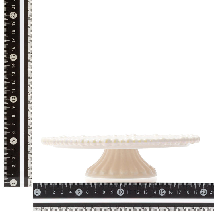 Pearl Cake Stand 1 Tier Beige