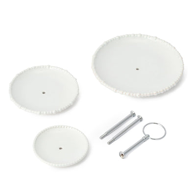 Pearl Cake Stand 3 Tier White