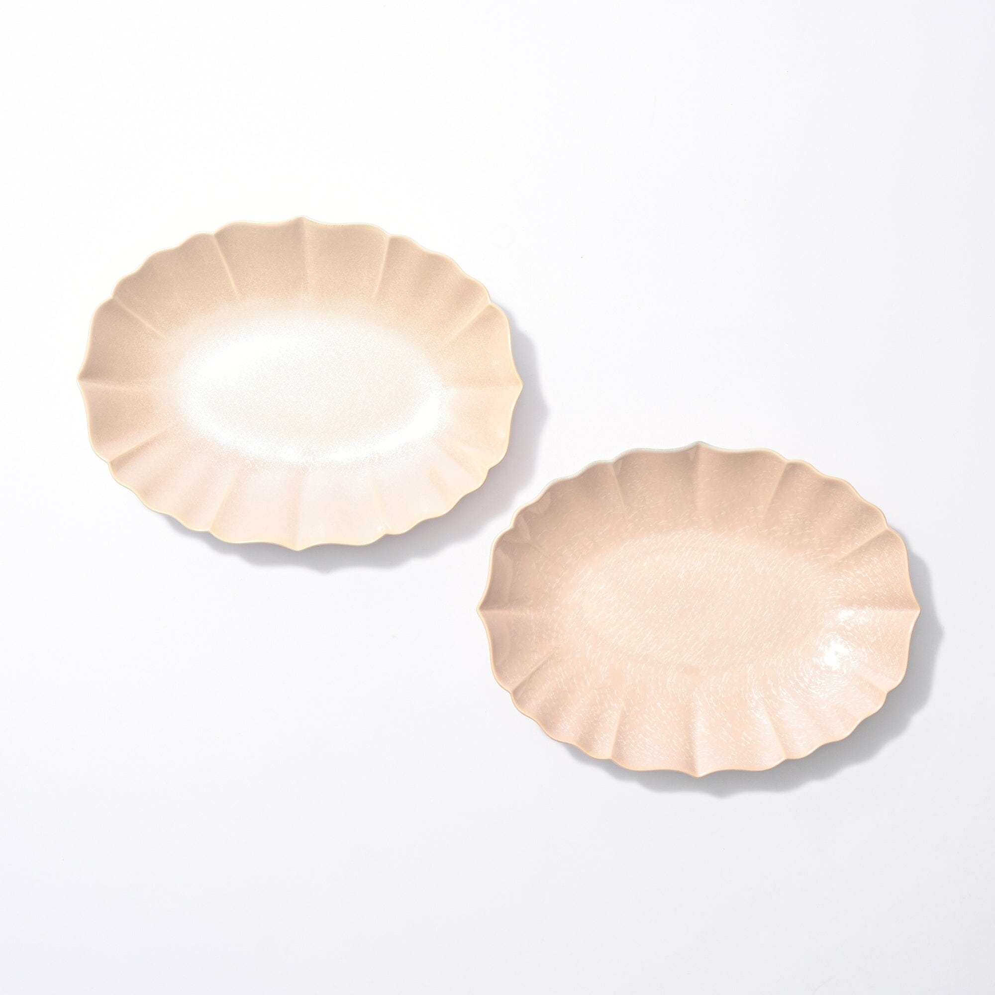 Mino Crystalline Glaze Oval Plate Light Pink