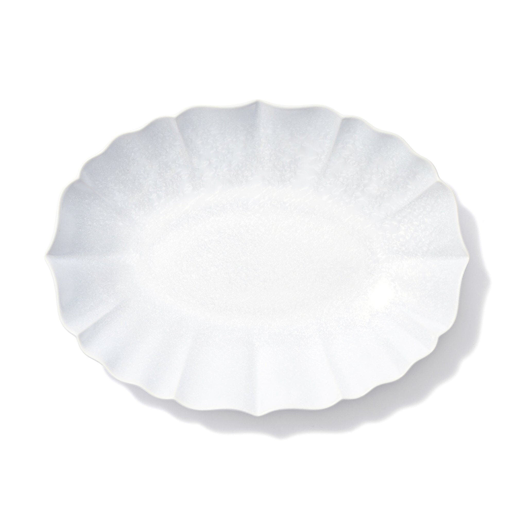 Mino Crystalline Glaze Oval Plate Light Blue