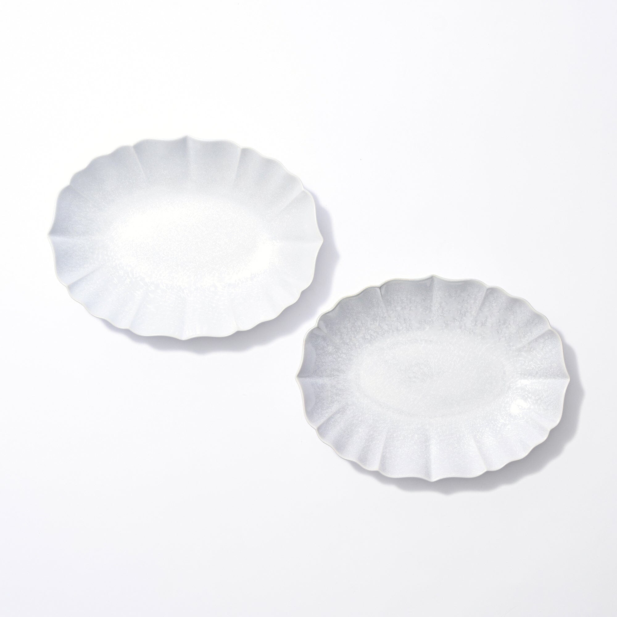 Mino Crystalline Glaze Oval Plate Light Blue