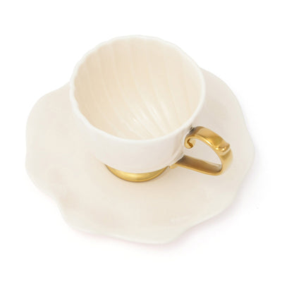 Shell Cup & Saucer Beige