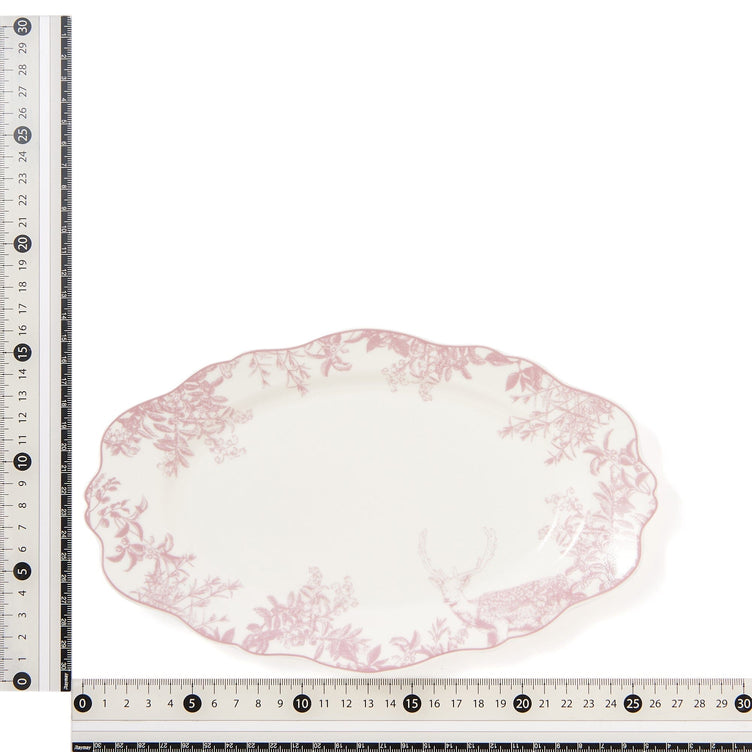 Jouy Oval Plate Pink