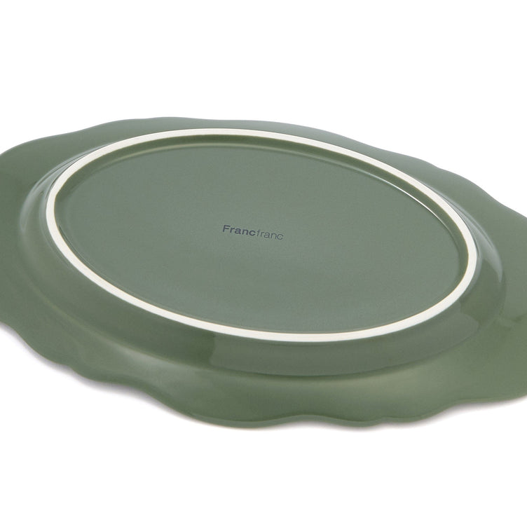 Color Oval Plate Green
