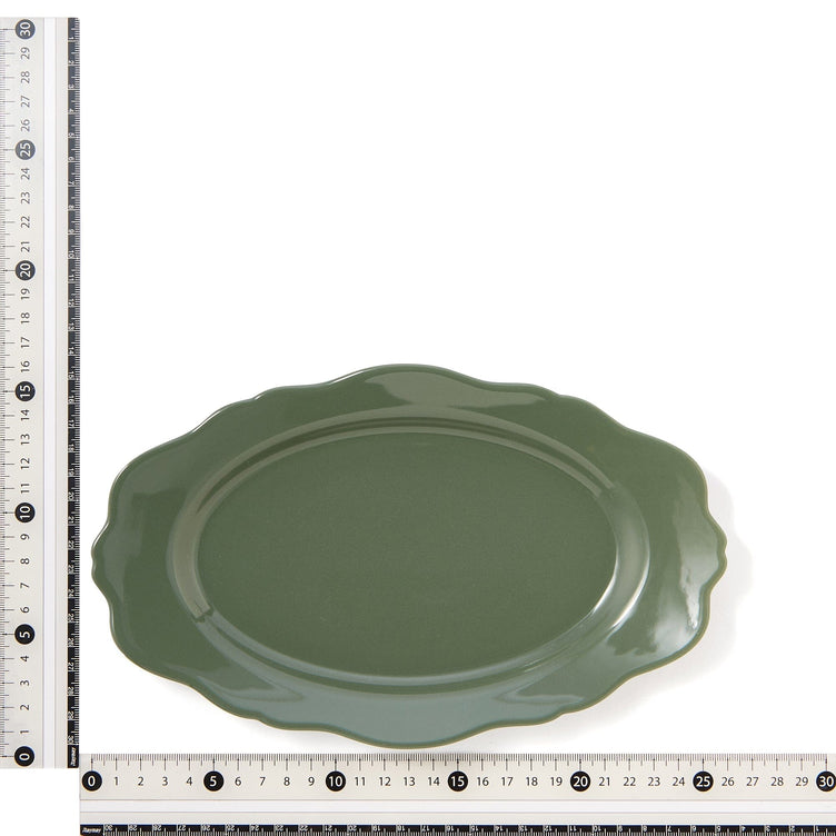 Color Oval Plate Green