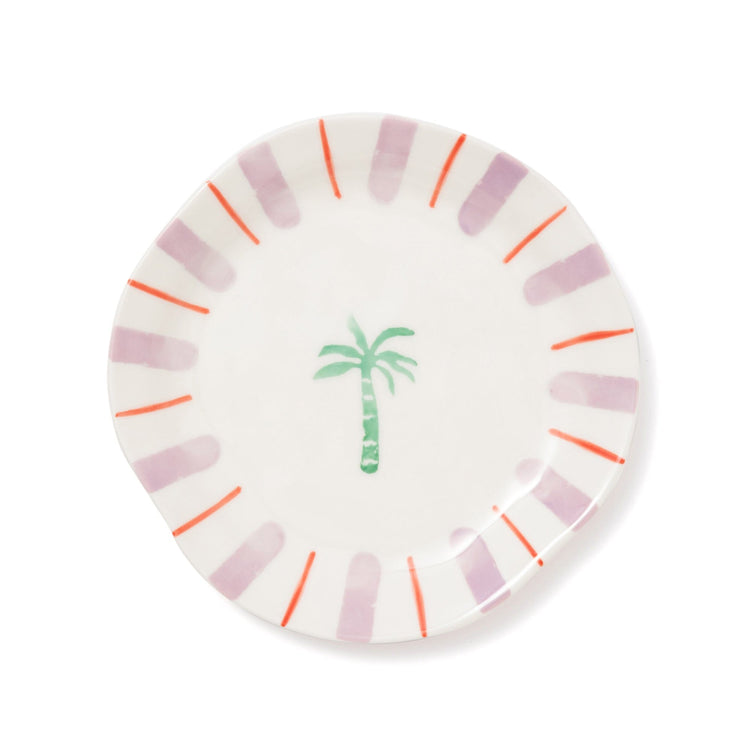 Hand Paint Plate Palm Tree Medium