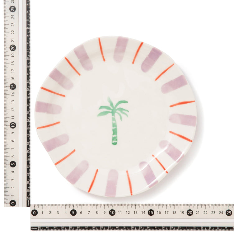 Hand Paint Plate Palm Tree Medium