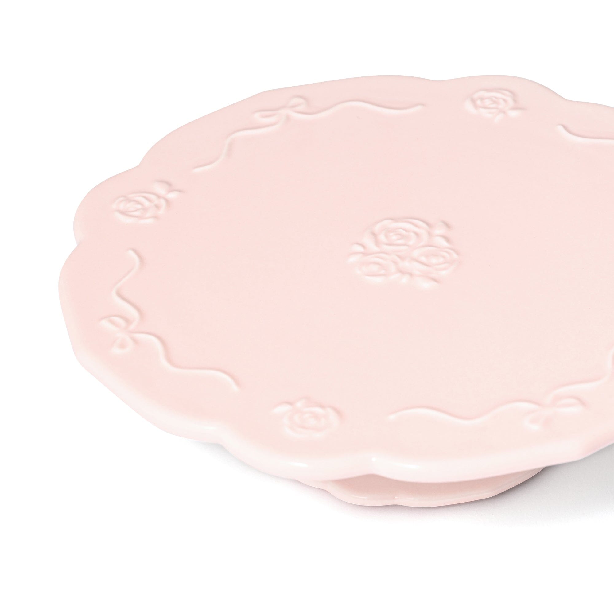 Rose Relief Cake Stand Pink