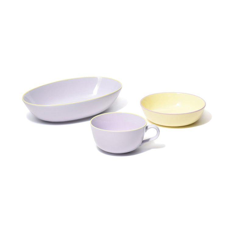 Ordi Colorful 3-Piece Oval Tableware Set Purple