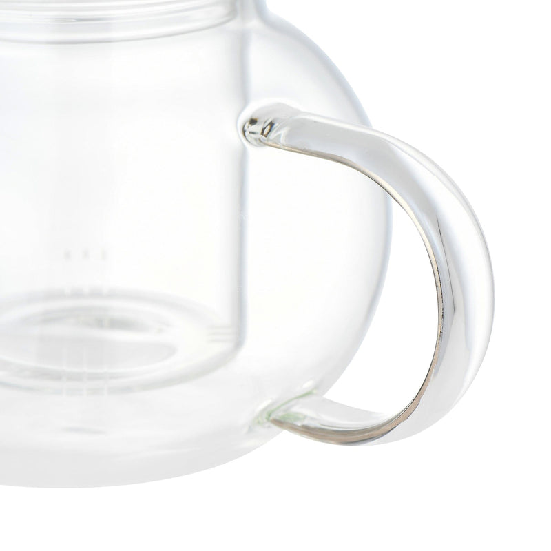 CLEAR GLASS 透明玻璃茶壺銀色