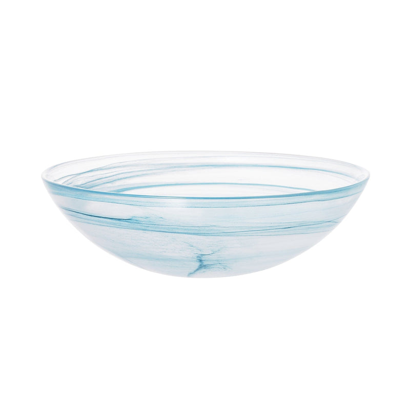 Marble Glass Bowl Large Blue