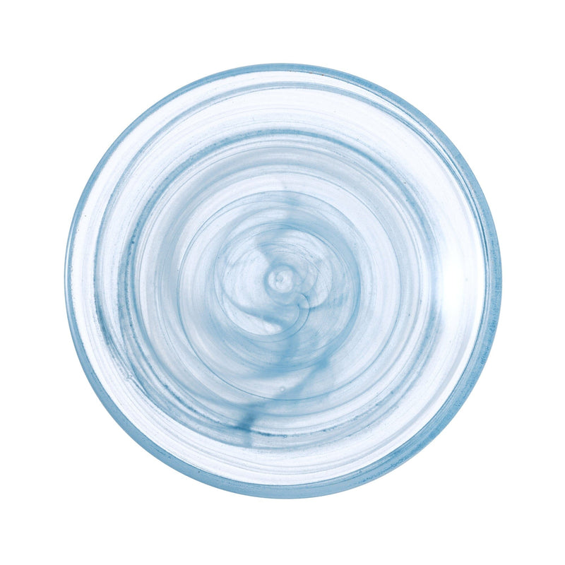 Marble Glass Plate SS Blue
