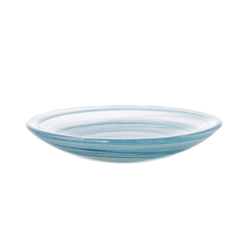 Marble Glass Plate SS Blue