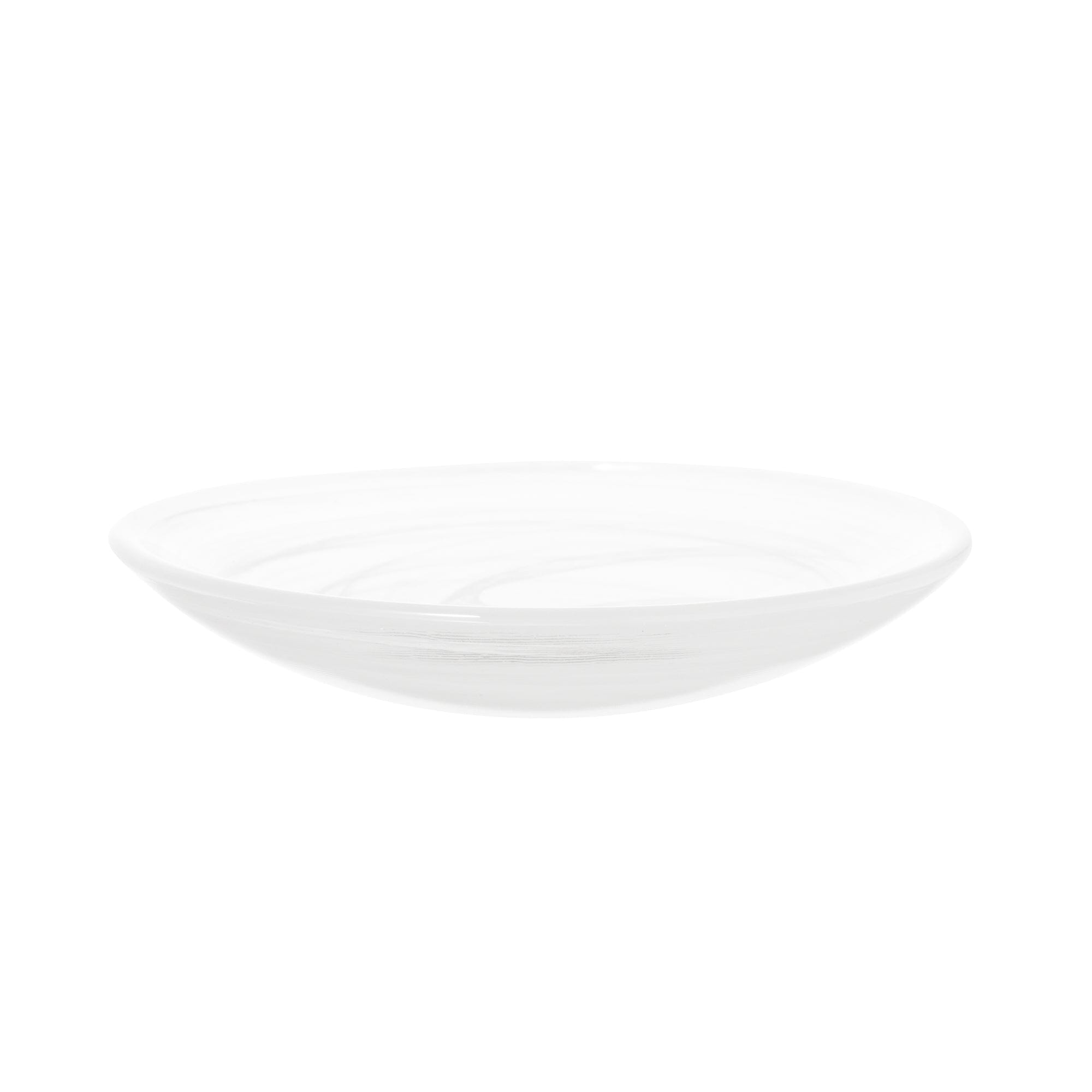 Marble Glass Plate SS White