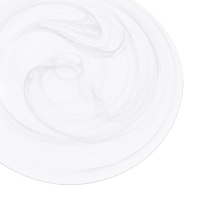 Marble Glass Plate SS White