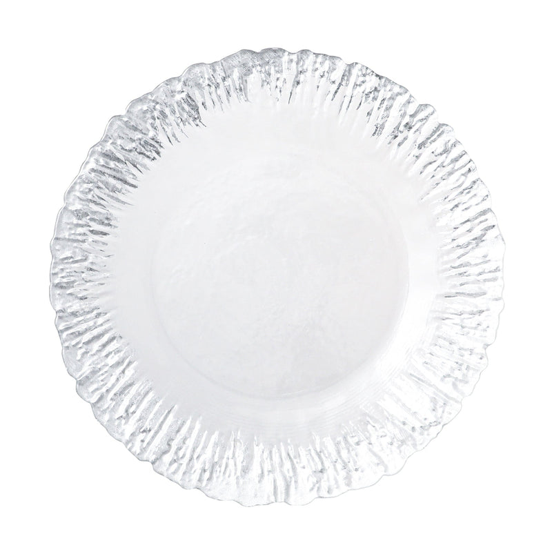 Shine Glass Plate Large Silver