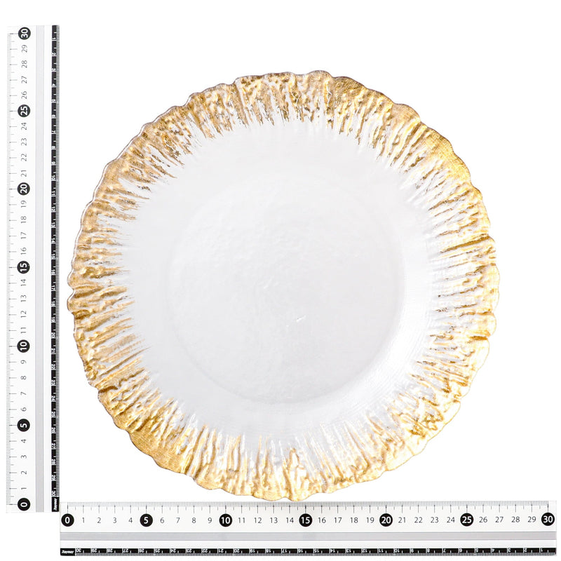 Shine Glass Plate Large Gold