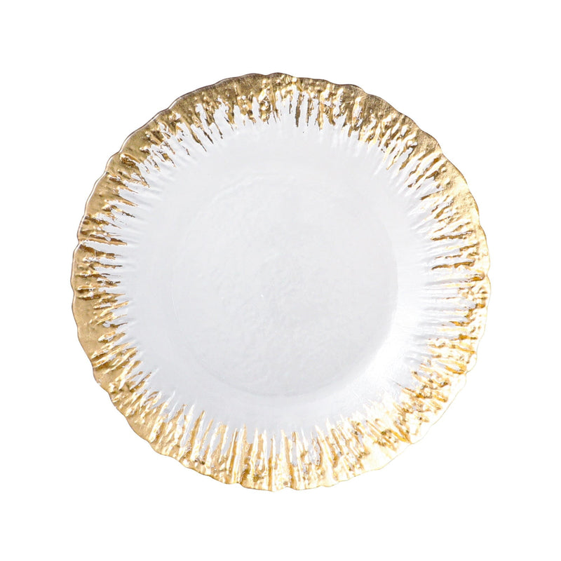 Shine Glass Plate Medium Gold