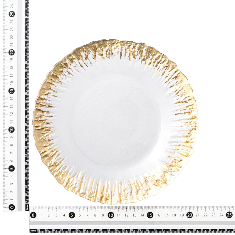 Shine Glass Plate Medium Gold