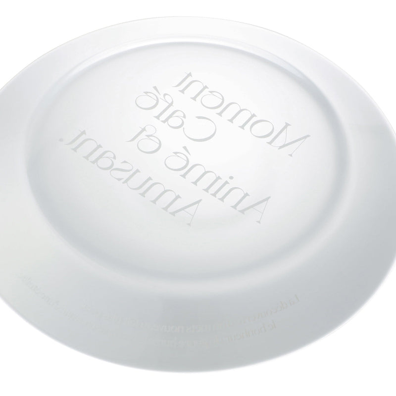 Typo Glass Plate White