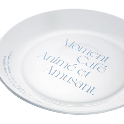 Typo Glass Plate Blue