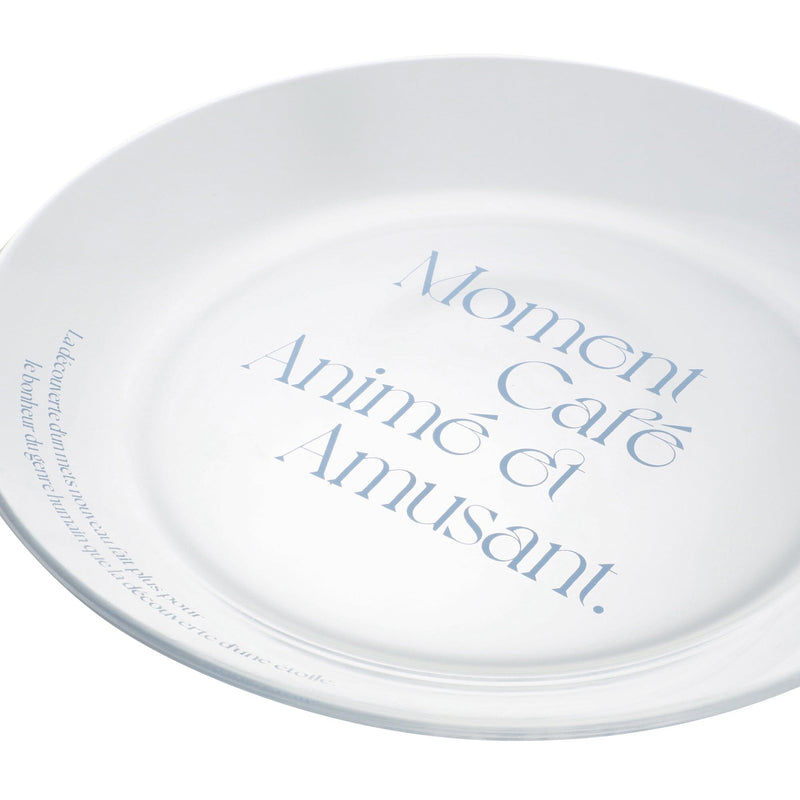 Typo Glass Plate Blue