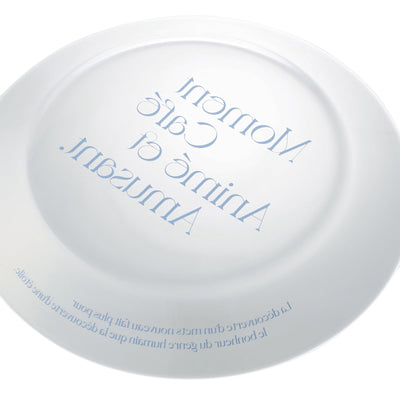 Typo Glass Plate Blue