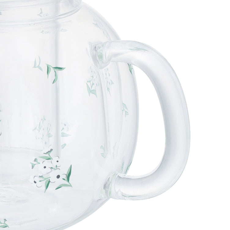 Flower Glass Teapot White