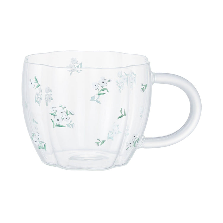 Flower Glass Mug White