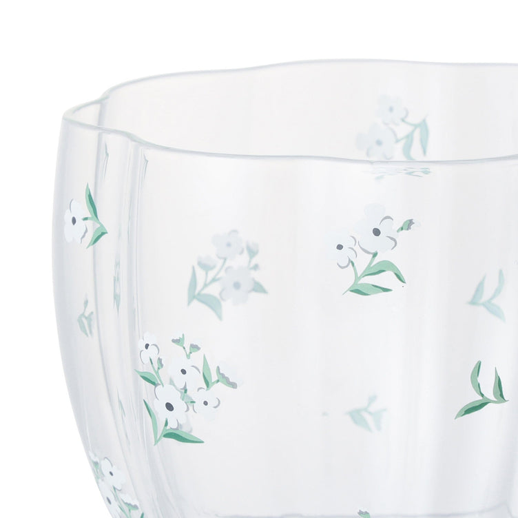 Flower Glass Mug White