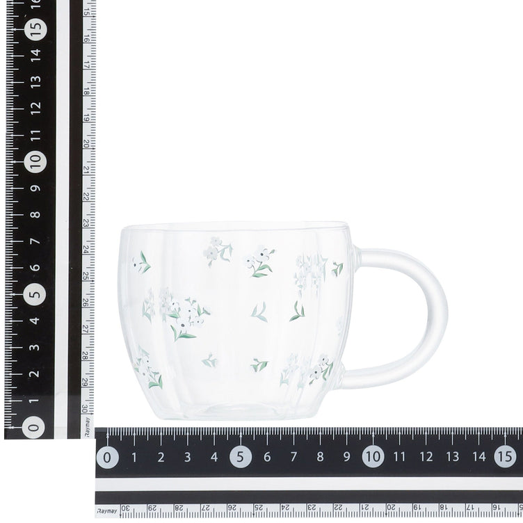 Flower Glass Mug White