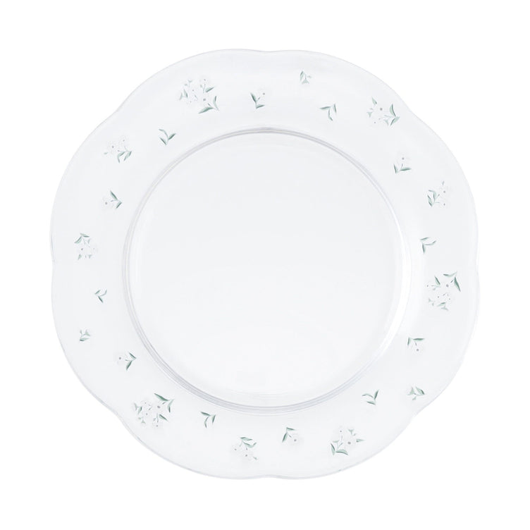 Flower Glass Plate White