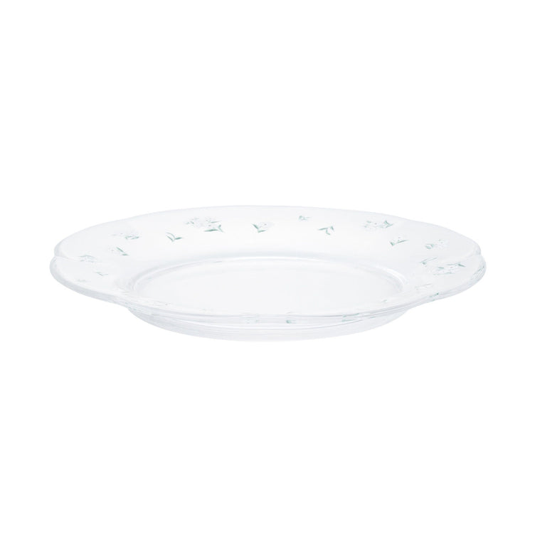 Flower Glass Plate White