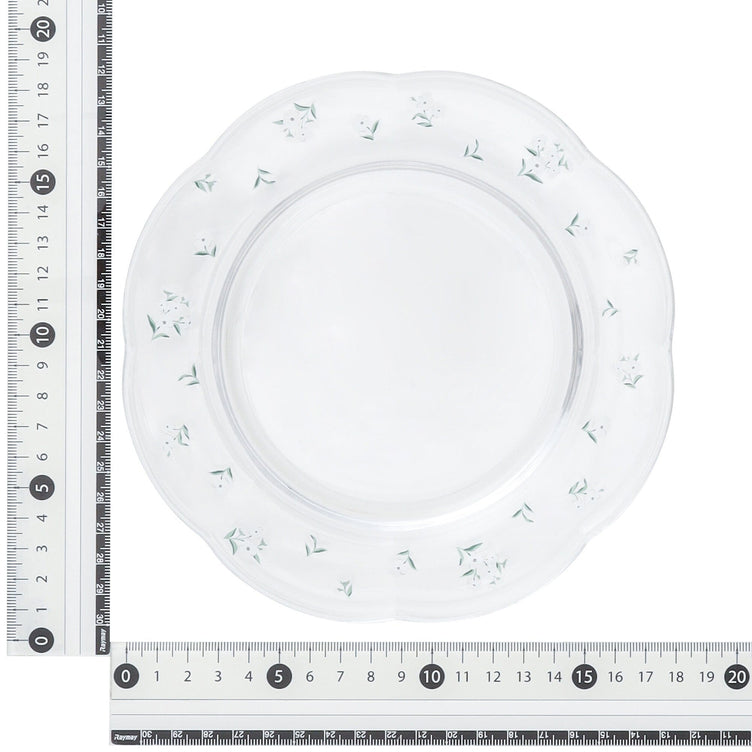 Flower Glass Plate White