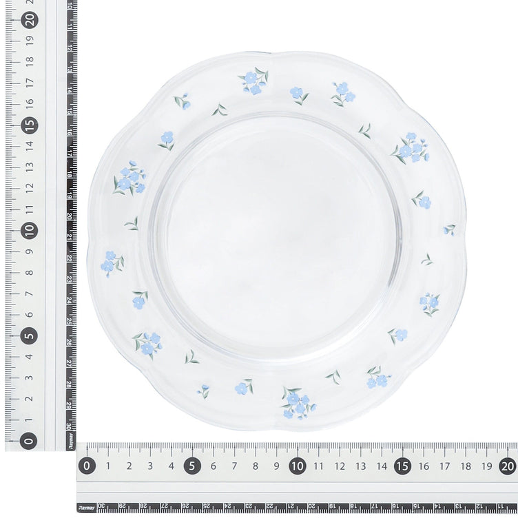 Flower Glass Plate Blue
