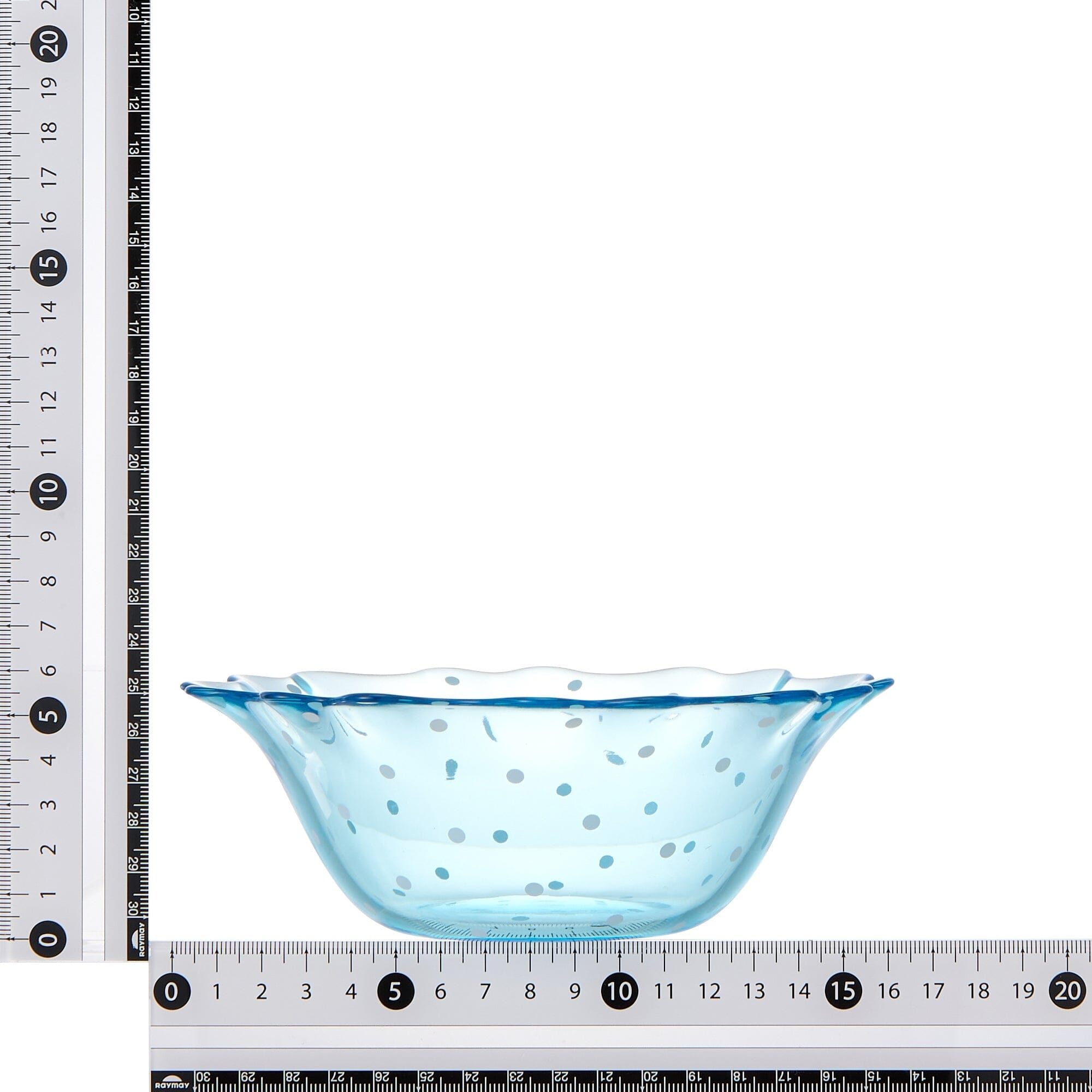 Dot Frill Glass Bowl Blue