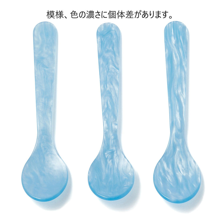 Color Marble Dessert Spoon Blue