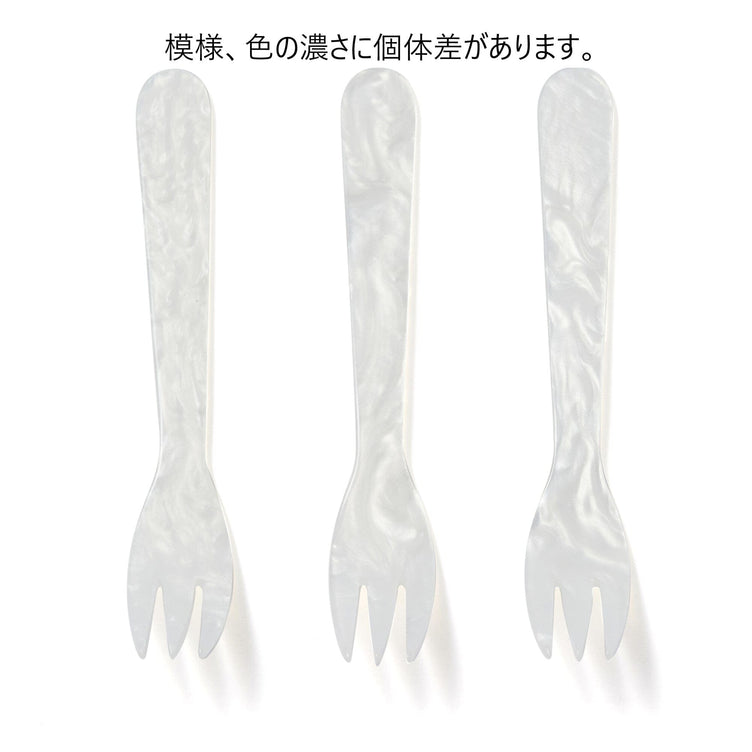 Color Marble Dessert Fork White