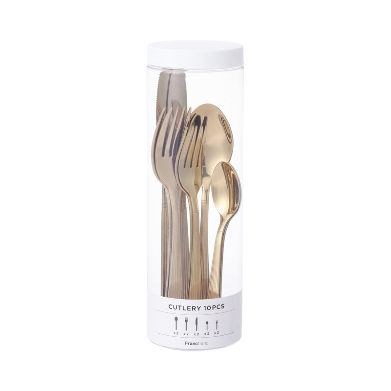 Cutlery 10Pcs Stainless  Gold