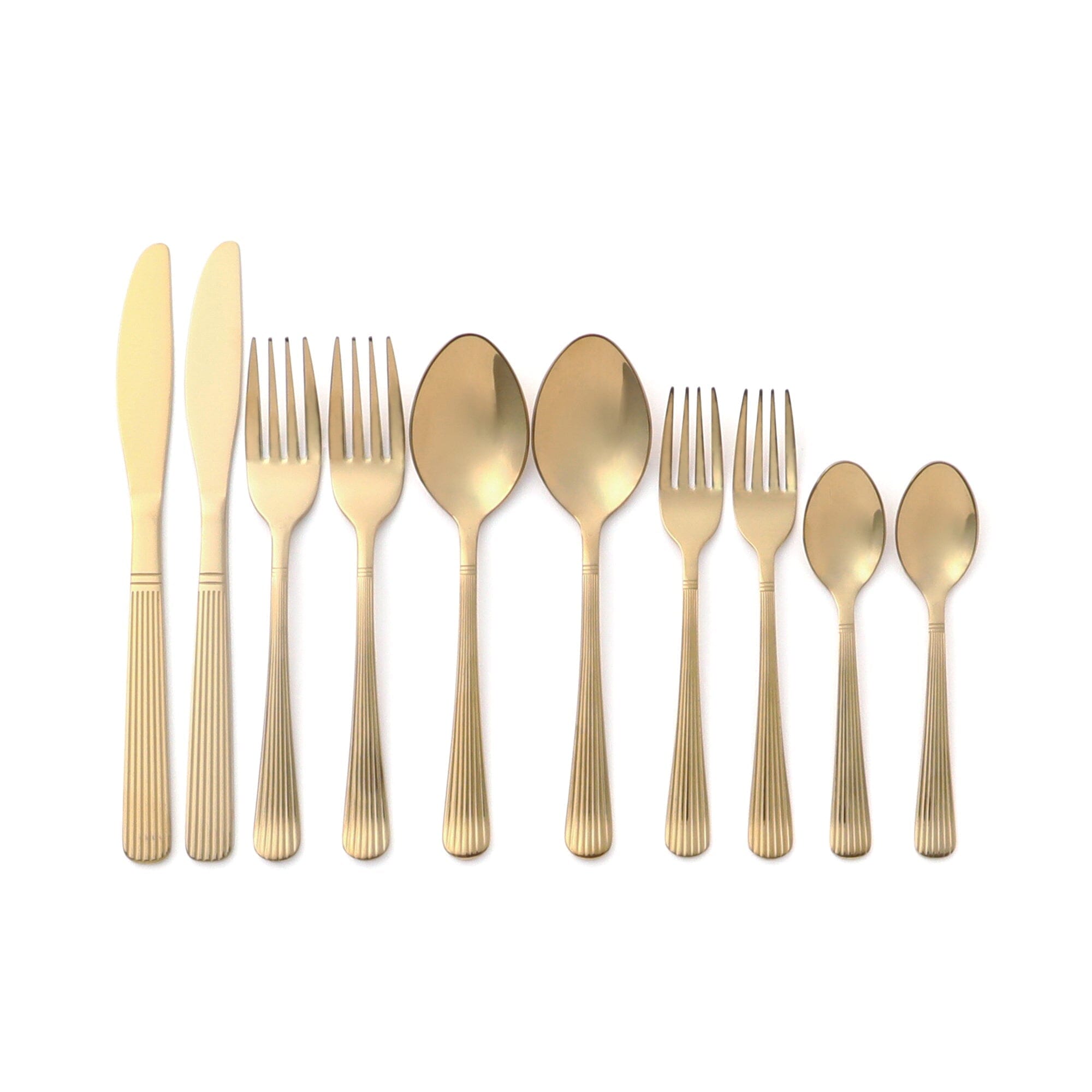 Cutlery 10Pcs Stainless  Gold