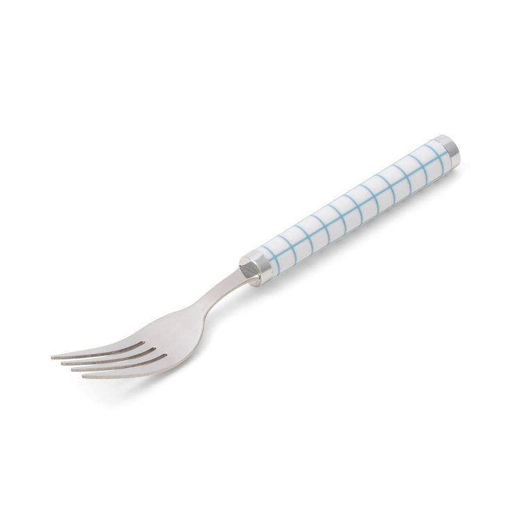 Cutlery Set Of 8 Check Blue