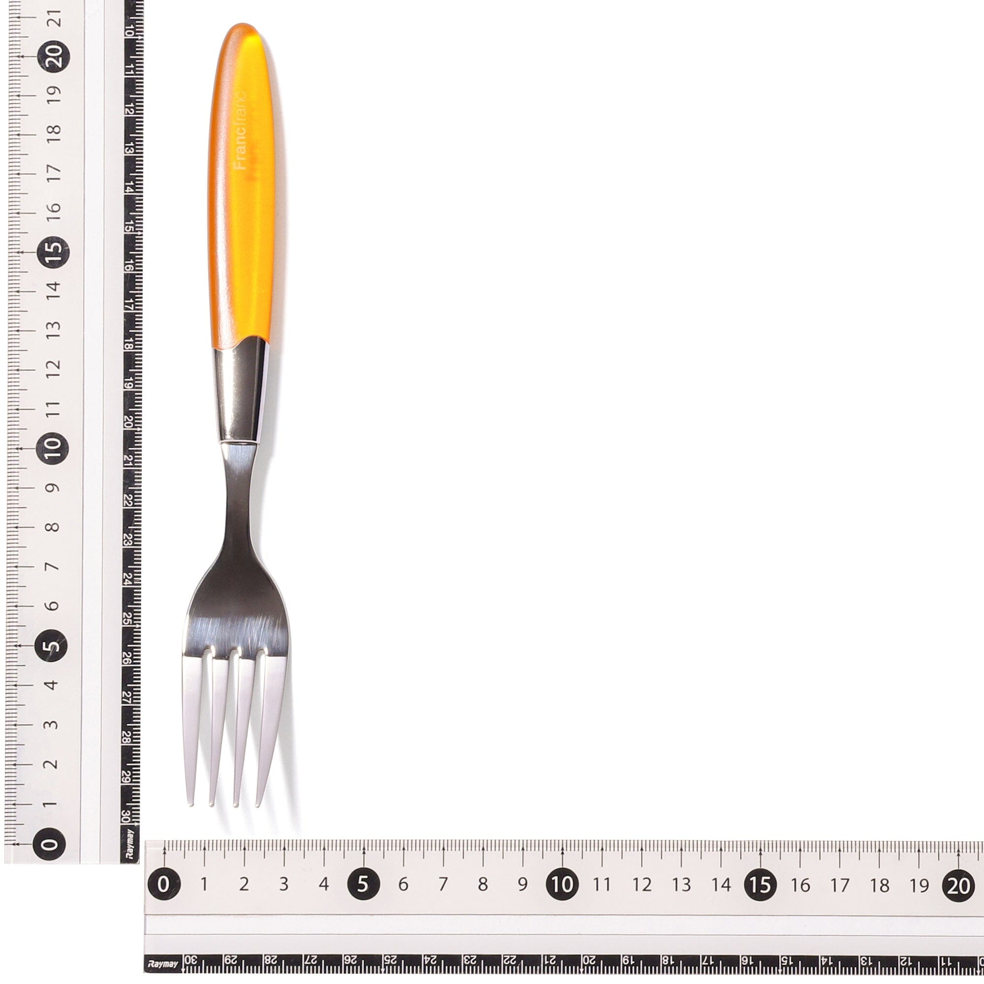 Clear Handle Dinner Fork Orange