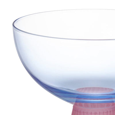 BICOLOR 甜品玻璃杯藍色X粉紅色